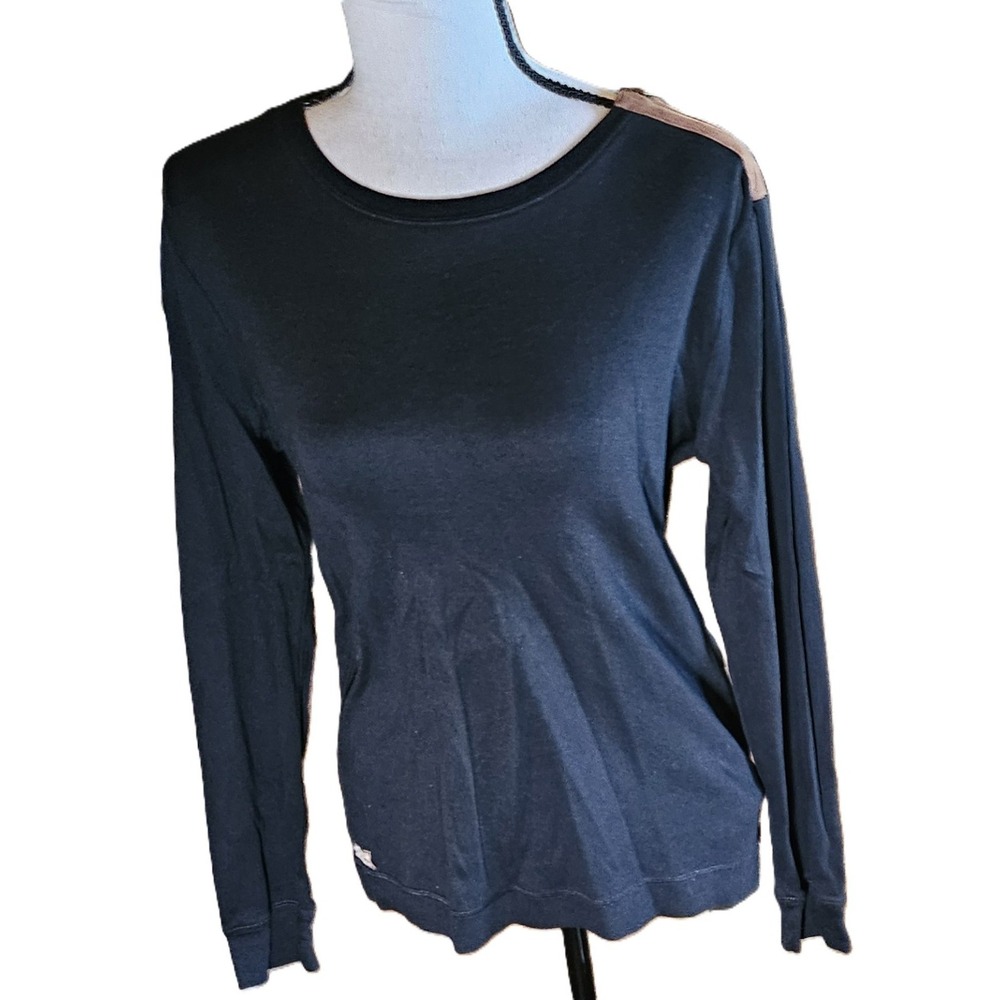 Lauren Ralph Lauren Black Elbow Patch Long Sleeve Womens SZ XL Top Equestrian